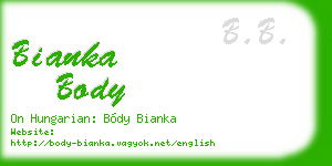 bianka body business card